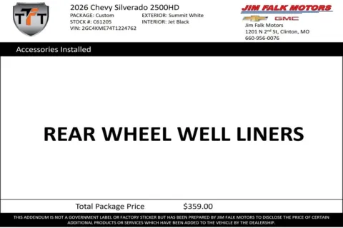 Photos of 2026 Chevrolet Silverado 2500 HD Custom for sale in Clinton, MO at Jim Falk Motors