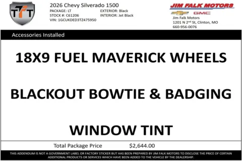 Photos of 2026 Chevrolet Silverado 1500 LT for sale in Clinton, MO at Jim Falk Motors