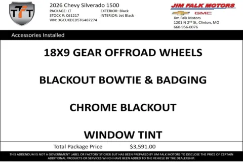 Photos of 2026 Chevrolet Silverado 1500 LT for sale in Clinton, MO at Jim Falk Motors