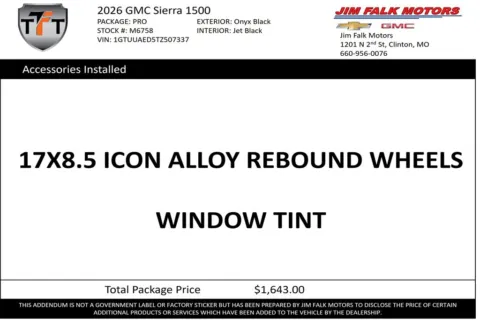 Photos of 2026 GMC Sierra 1500 Pro for sale in Clinton, MO at Jim Falk Motors