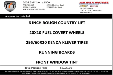 Photos of 2026 GMC Sierra 1500 SLT for sale in Clinton, MO at Jim Falk Motors