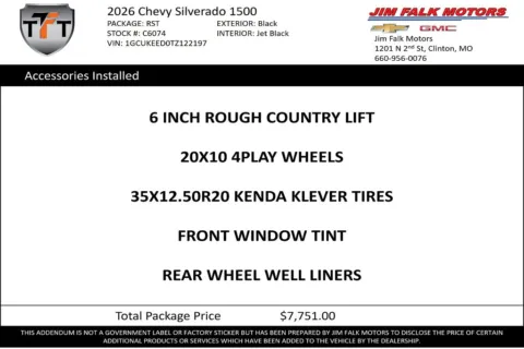 Photos of 2026 Chevrolet Silverado 1500 RST for sale in Clinton, MO at Jim Falk Motors