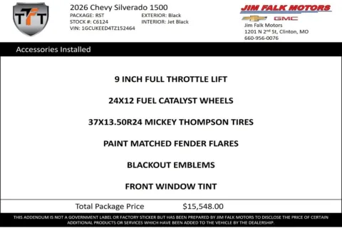 Photos of 2026 Chevrolet Silverado 1500 RST for sale in Clinton, MO at Jim Falk Motors