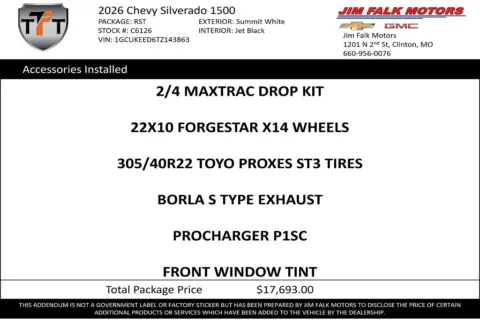 Photos of 2026 Chevrolet Silverado 1500 RST for sale in Clinton, MO at Jim Falk Motors