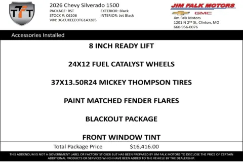 Photos of 2026 Chevrolet Silverado 1500 RST for sale in Clinton, MO at Jim Falk Motors