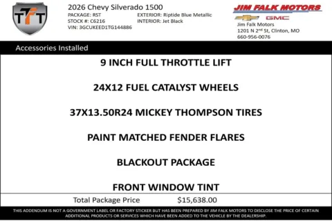 Photos of 2026 Chevrolet Silverado 1500 RST for sale in Clinton, MO at Jim Falk Motors