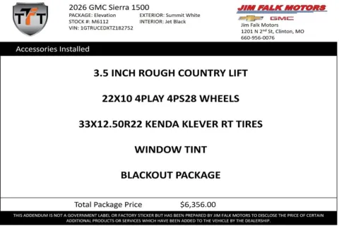 Photos of 2026 GMC Sierra 1500 Elevation for sale in Clinton, MO at Jim Falk Motors