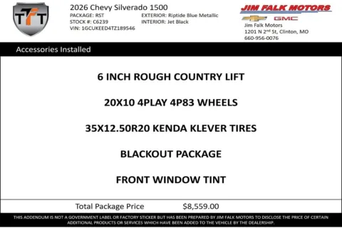 Photos of 2026 Chevrolet Silverado 1500 RST for sale in Clinton, MO at Jim Falk Motors