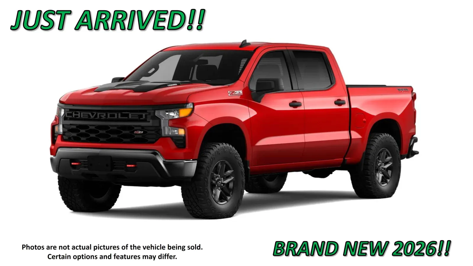 Red 2026 Chevrolet Silverado 1500 Custom Trail Boss for sale in Clinton, MO