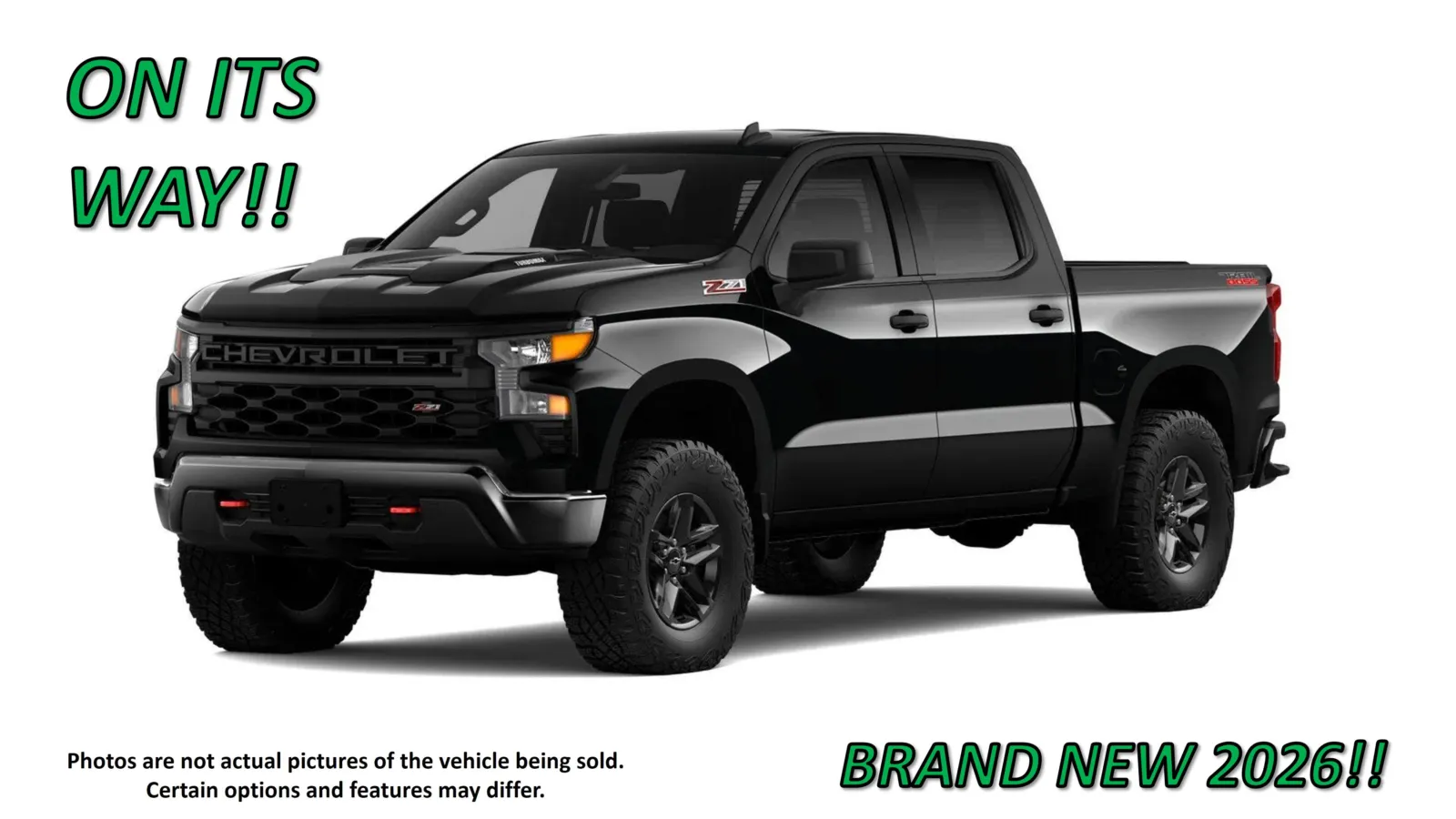 Black 2026 Chevrolet Silverado 1500 Custom Trail Boss for sale in Clinton, MO