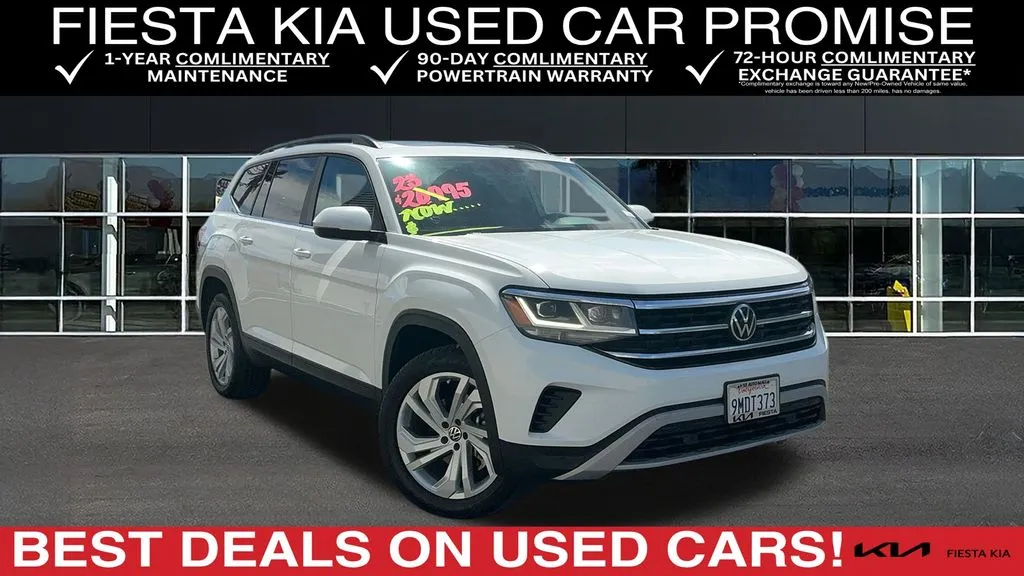 White 2023 Volkswagen Atlas 3.6L V6 SE w/Technology for sale in Indio, CA