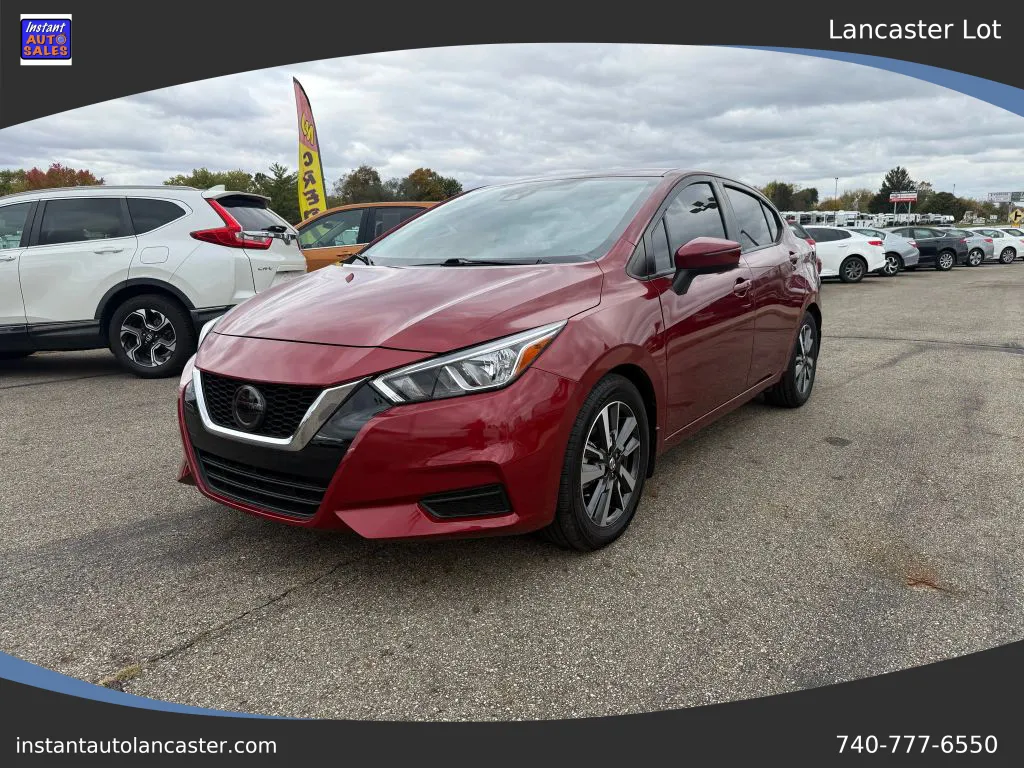 Red 2021 Nissan Versa SV Sedan 4D for sale in Lancaster, OH