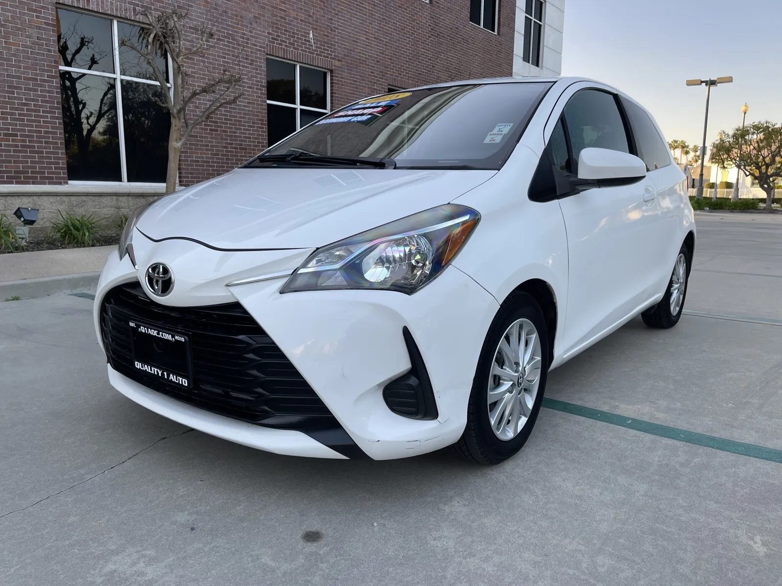 White 2018 Toyota Yaris LE 2dr Hatchback for sale in Anaheim, CA