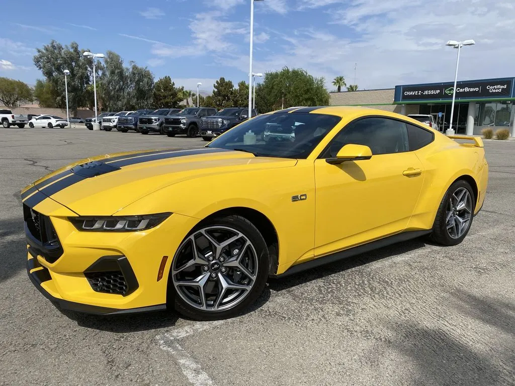 Yellow 2024 Ford Mustang GT Premium for sale in Indio, CA