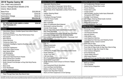 Another view of 2018 Toyota Camry L for sale in Warrensburg, MO at Warrensburg Ford