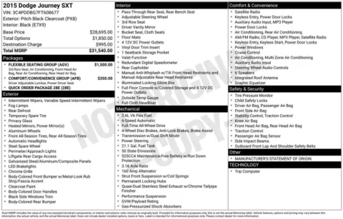 Another view of 2015 Dodge Journey SXT for sale in Warrensburg, MO at Warrensburg Ford