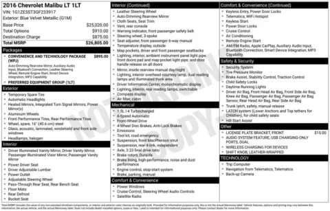 Another view of 2016 Chevrolet Malibu LT for sale in Warrensburg, MO at Warrensburg Ford