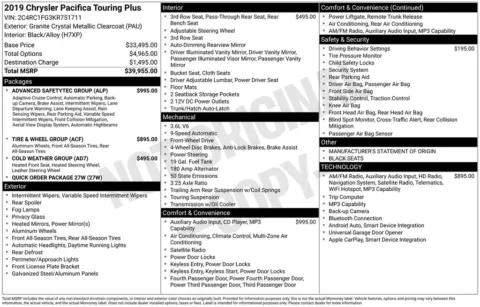 Another view of 2019 Chrysler Pacifica Touring Plus for sale in Warrensburg, MO at Warrensburg Ford