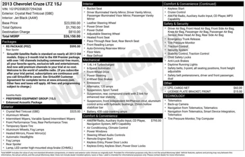 Another view of 2013 Chevrolet Cruze LTZ for sale in Warrensburg, MO at Warrensburg Ford