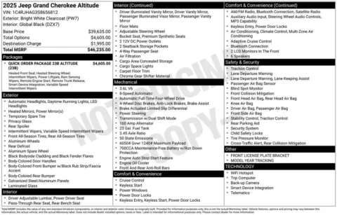 Another view of 2025 Jeep Grand Cherokee Altitude for sale in Warrensburg, MO at Warrensburg Ford