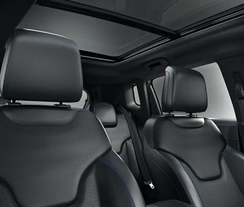 2025 Jeep Compass interior dashboard with Uconnect touchscreen and premium seating