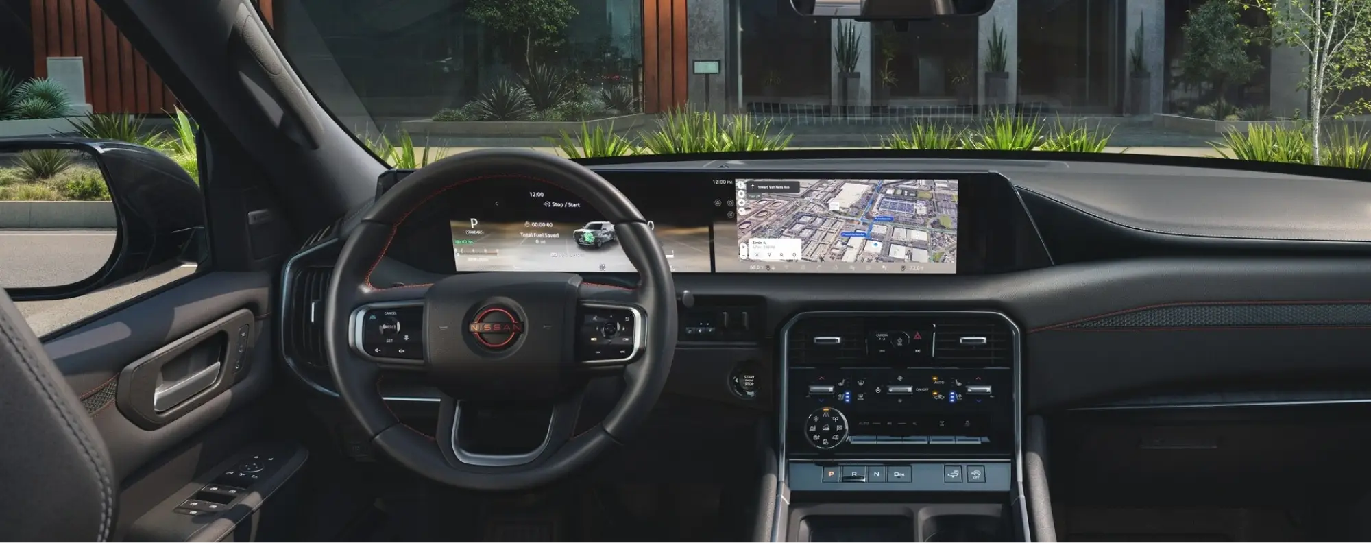 Nissan Armada cockpit with navigation display