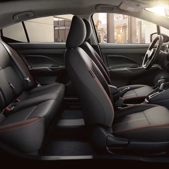 2025 Nissan Versa interior view showing front and rear seating