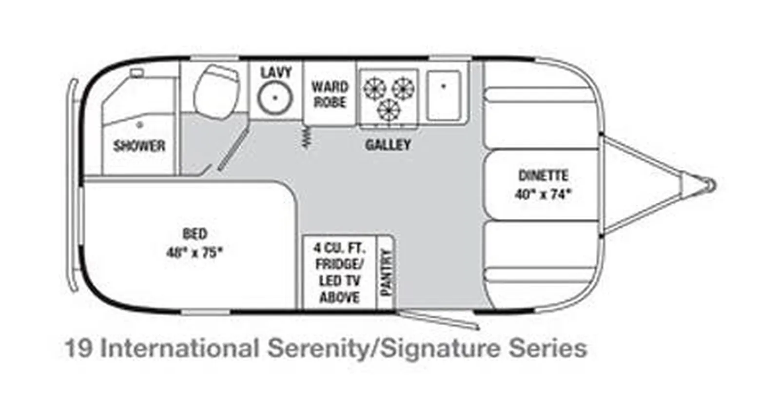 2014 Airstream International Serenity 19 floorplan