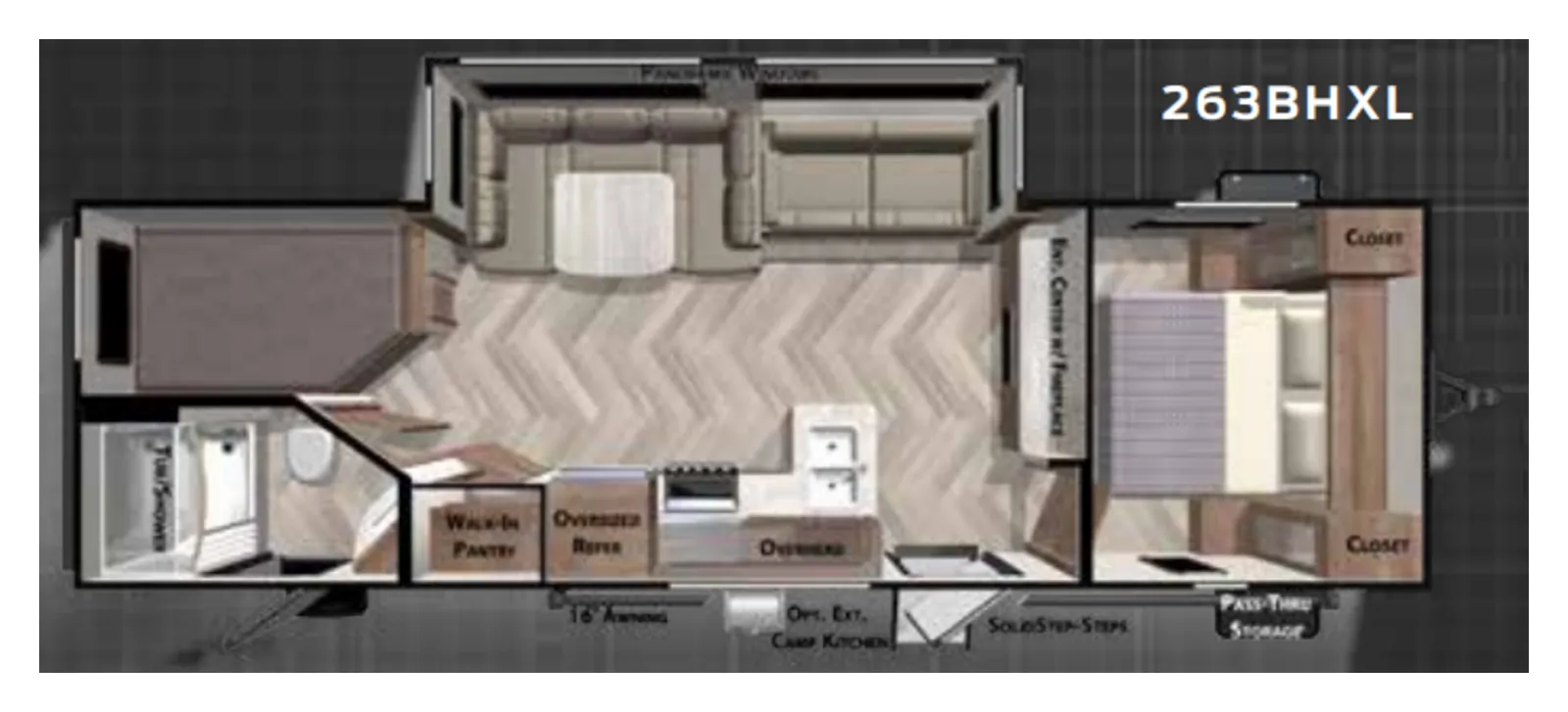2020 Forest River WILDWOOD 263BHXL floorplan