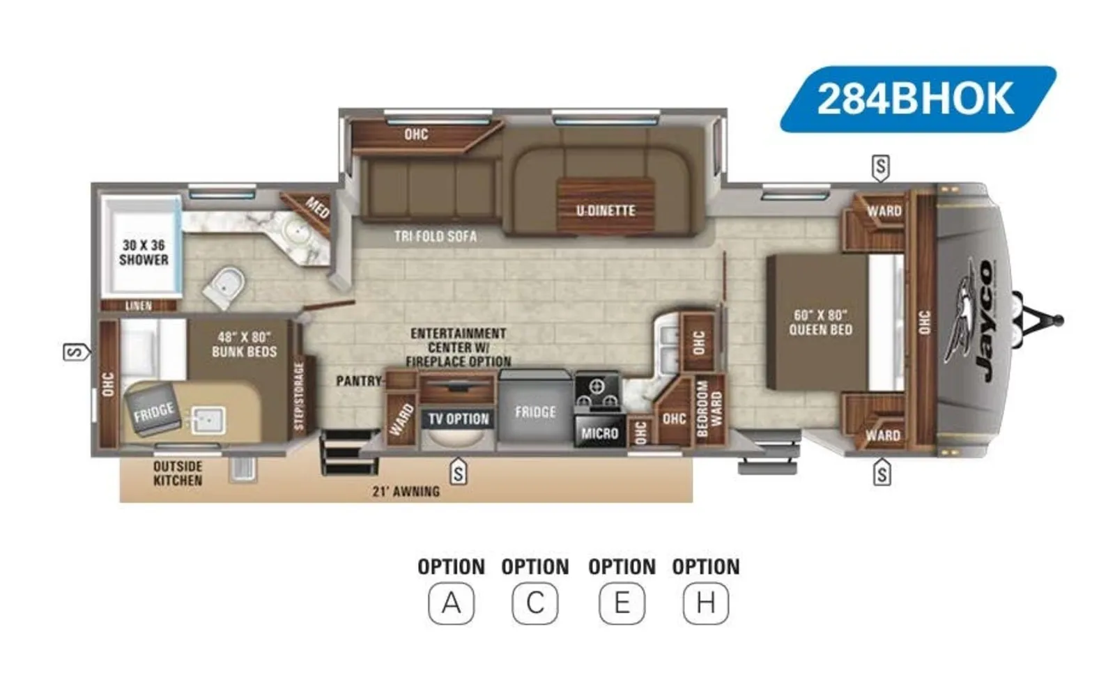 2020 Jayco EAGLE 284BHOK floorplan