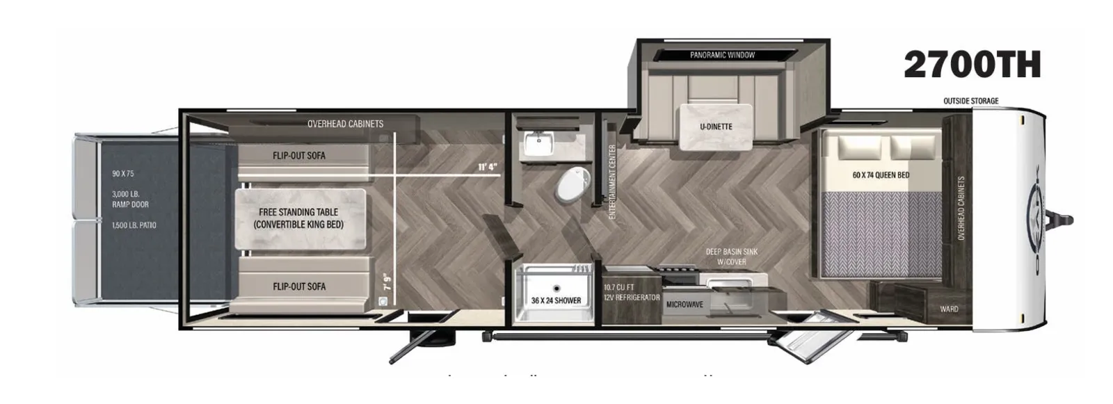 2021 Forest River Ozark 2700TH floorplan