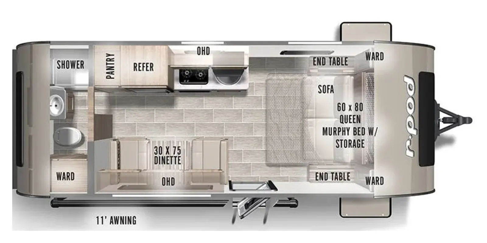 2021 Forest River R-pod 192 floorplan