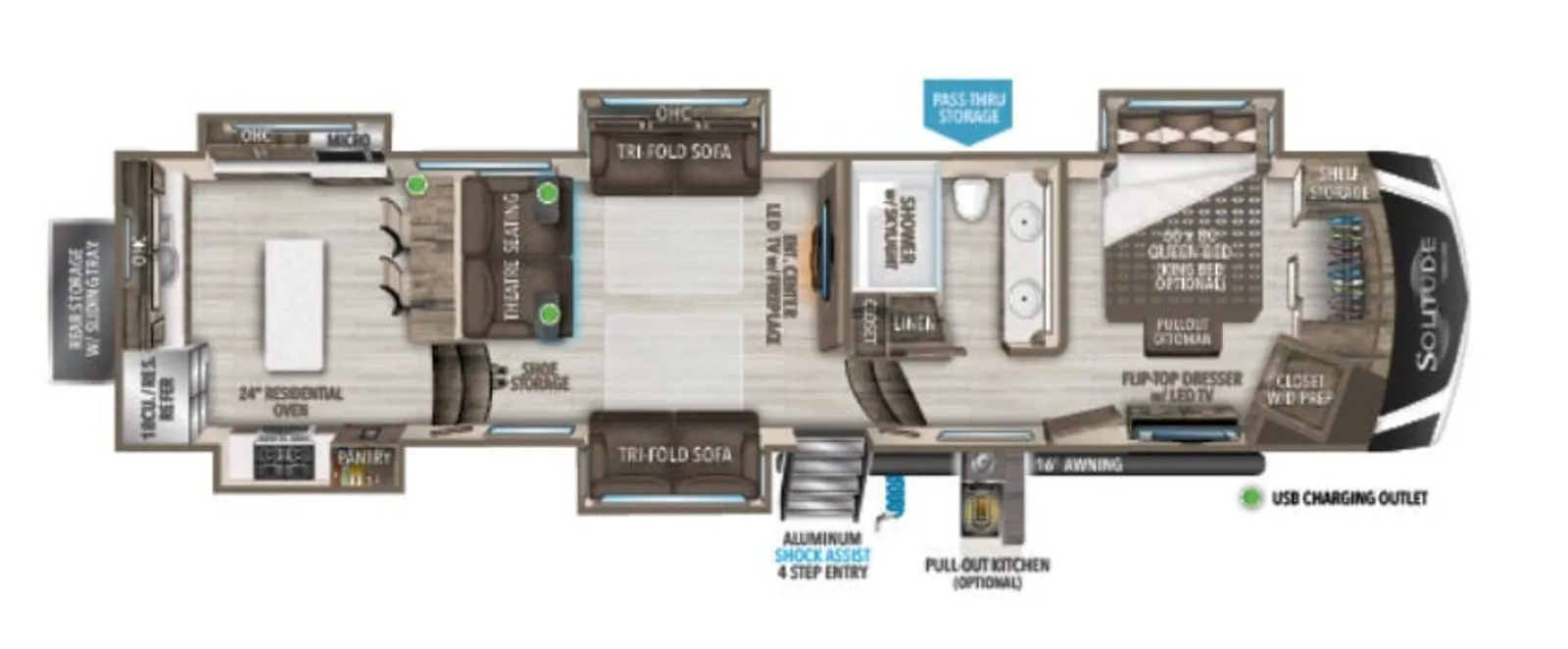 2021 Grand Design Solitude 390RK-R floorplan