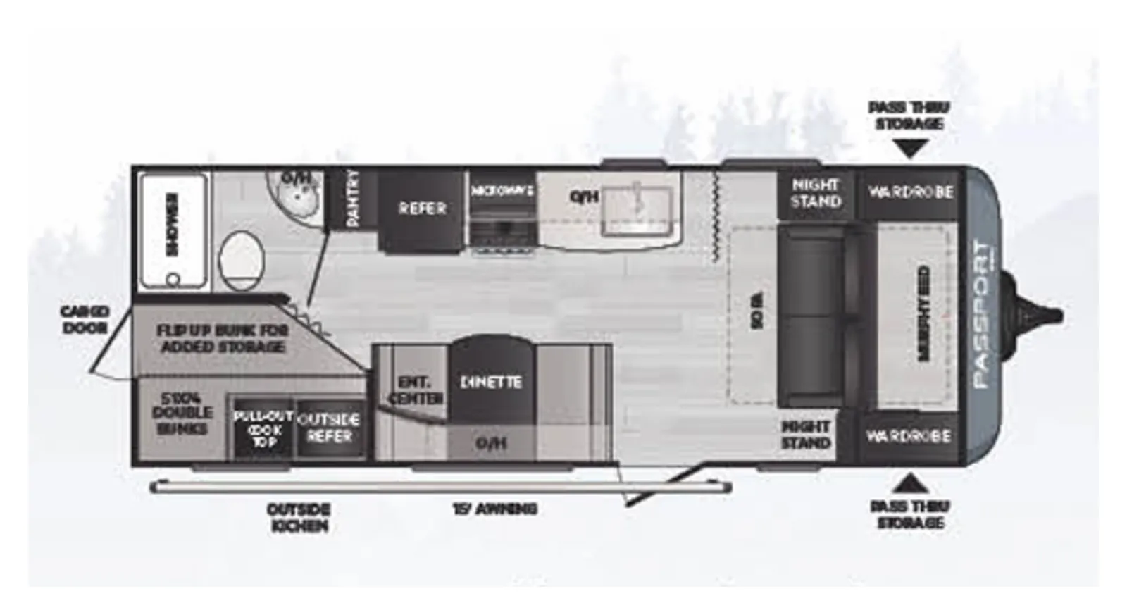 2021 Keystone Passport 219BH floorplan