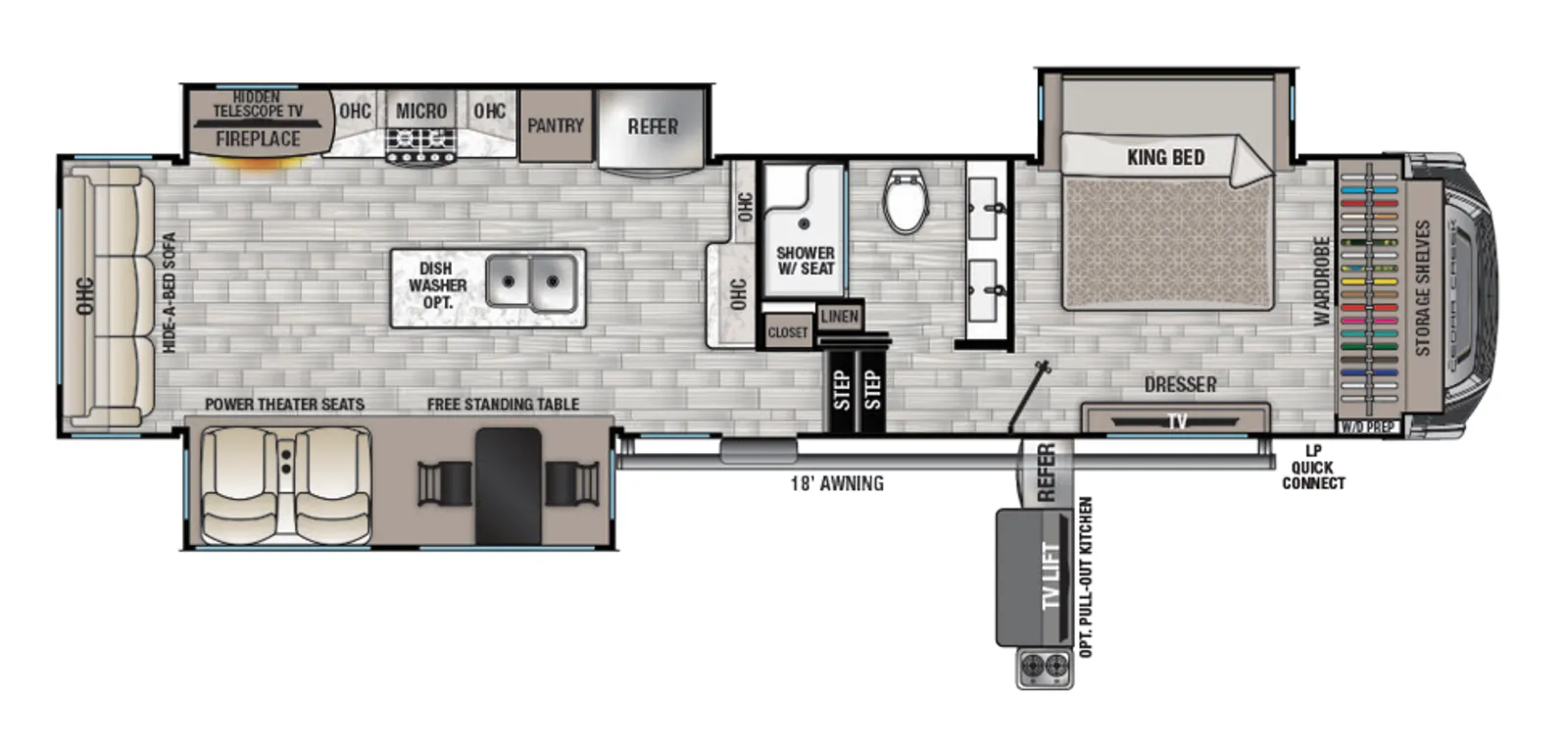 2022 Forest River Cedar Creek 360RL floorplan