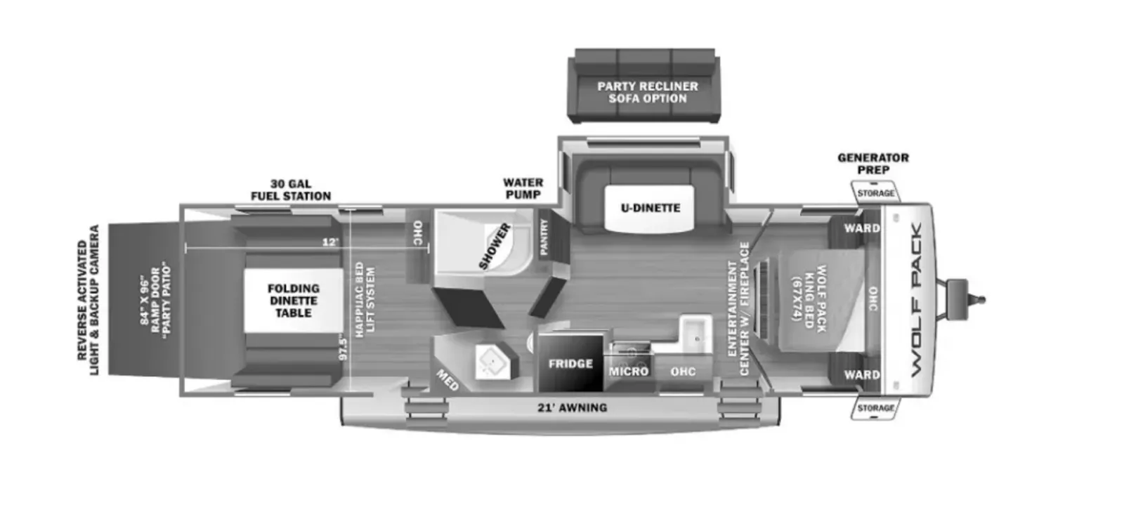 2022 Forest River Cherokee Wolf Pack 27PACK10 floorplan