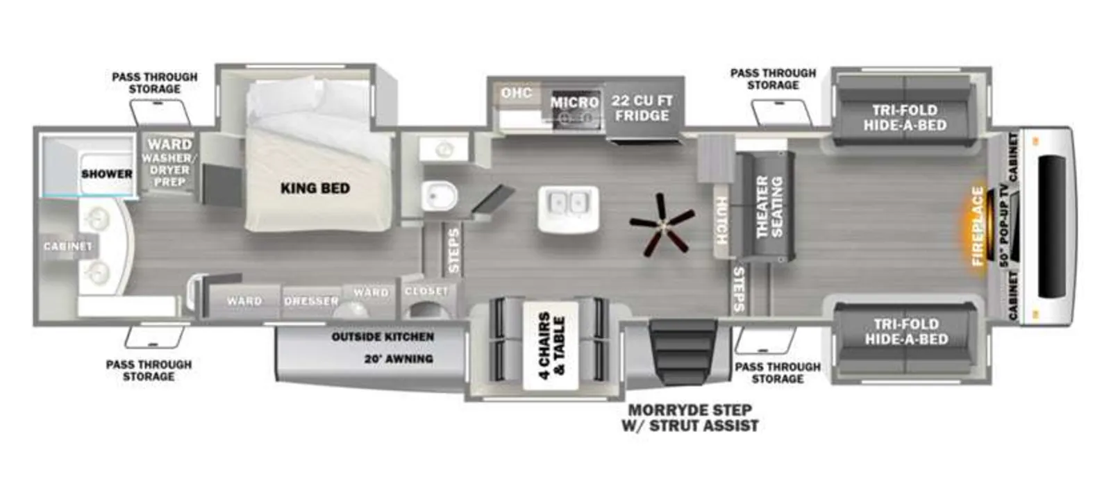 2022 Forest River Sandpiper 391FLRB floorplan