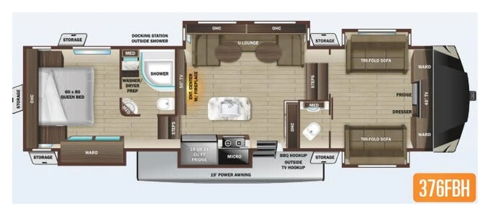2022 Highland Ridge Mesa Ridge 376FBH floorplan
