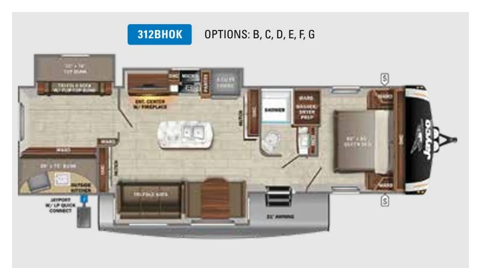 2022 Jayco EAGLE HT 312BHOK floorplan