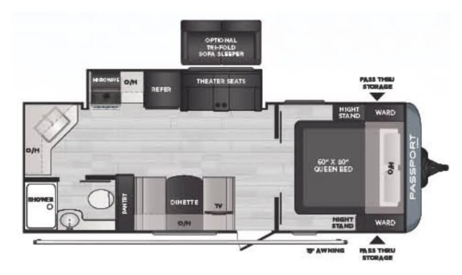 2022 Keystone Passport 229RK floorplan