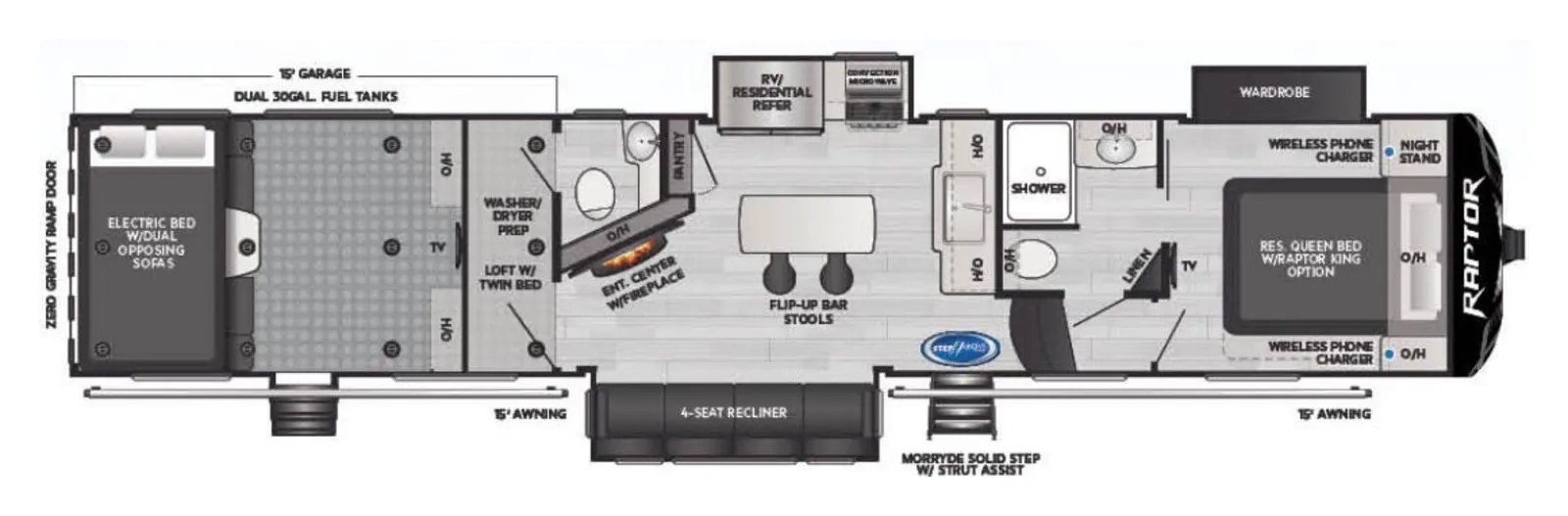 2022 Keystone RV Raptor 415 floorplan