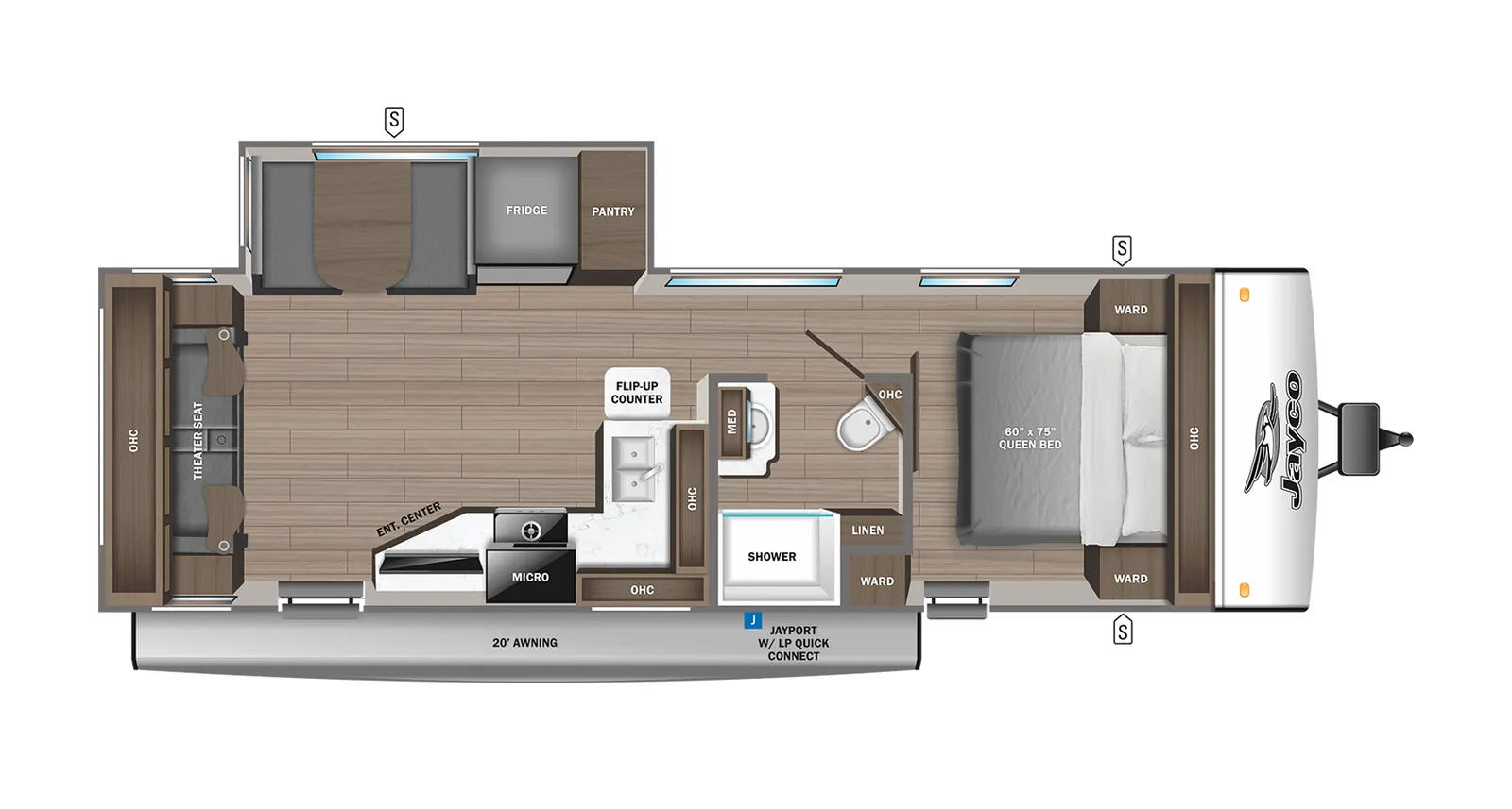 2023 JAYCO JAY FEATHER 26RL floorplan