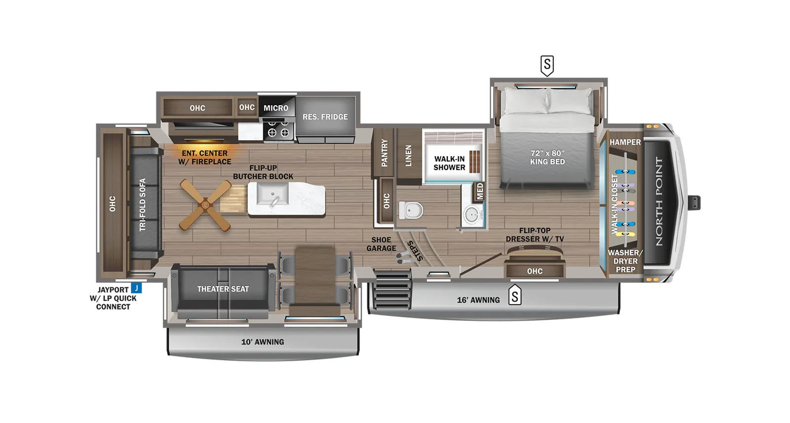 2020 Jayco North Point 310RLTS floorplan