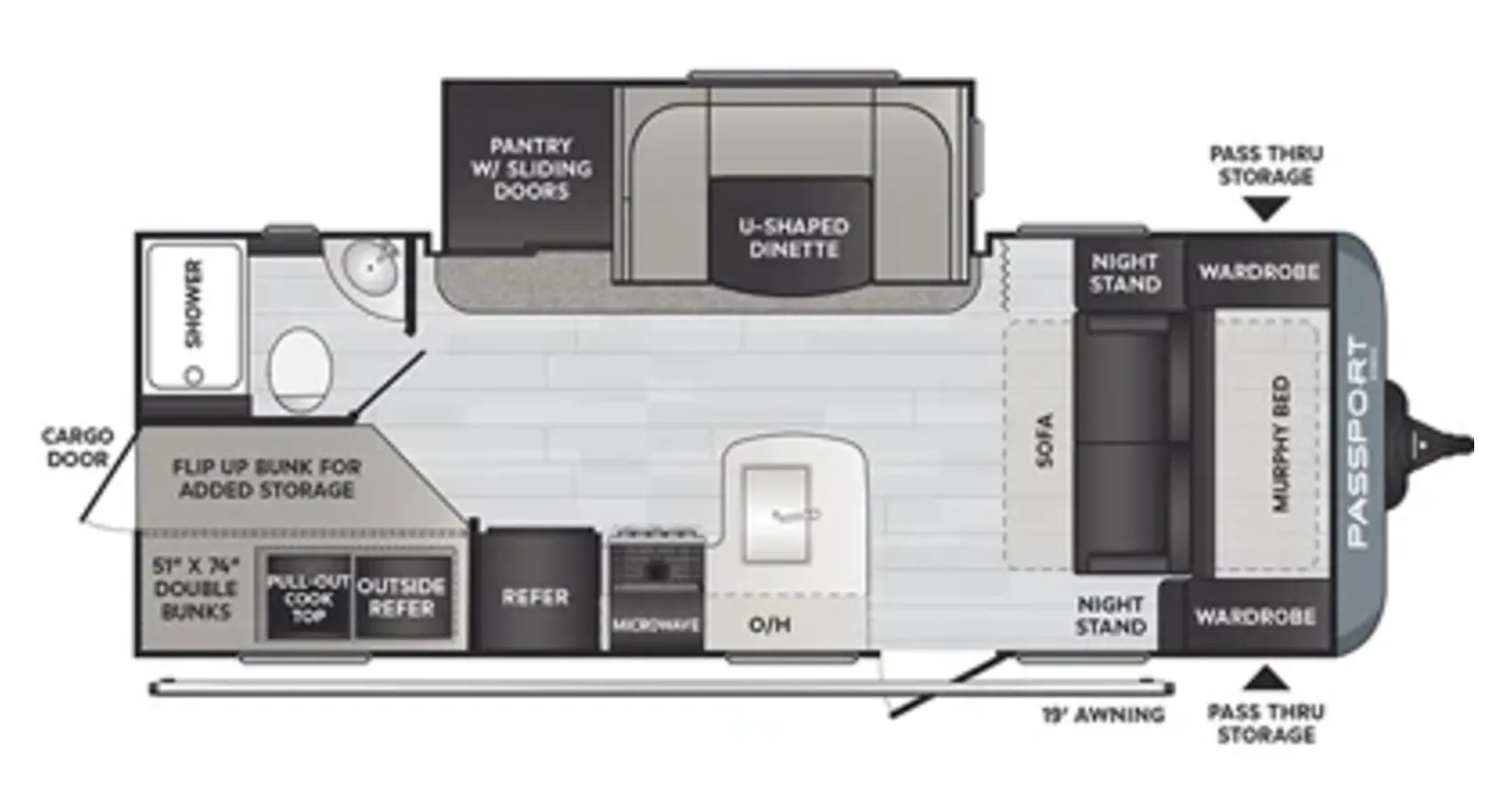 2023 Keystone Passport 221BH floorplan