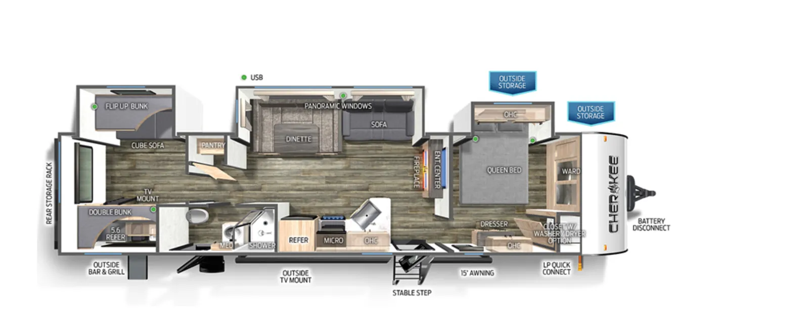 2023 Forest River Cherokee 324TSBL floorplan