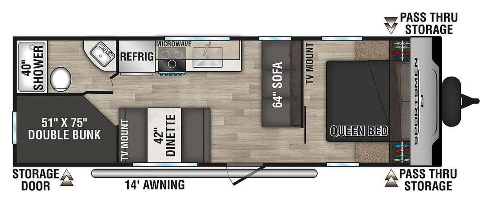 2024 Kz Sportsmen 260BHSE floorplan