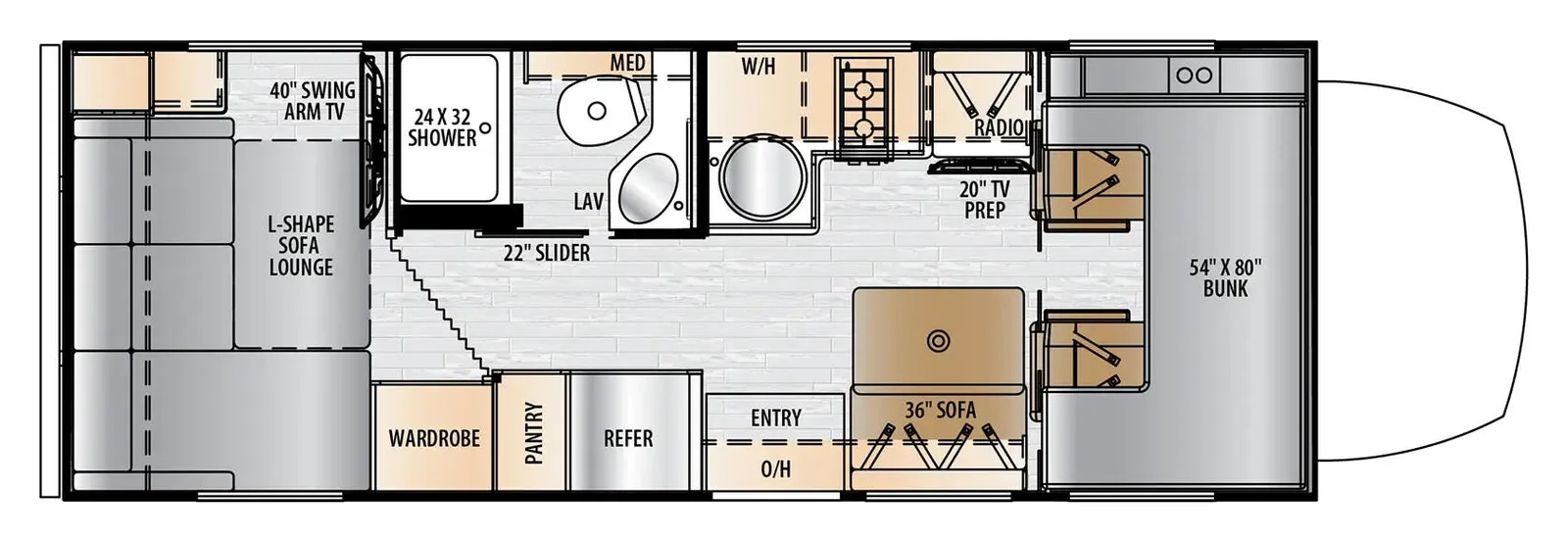 2025 EAST TO WEST ENTRADA 24RL floorplan