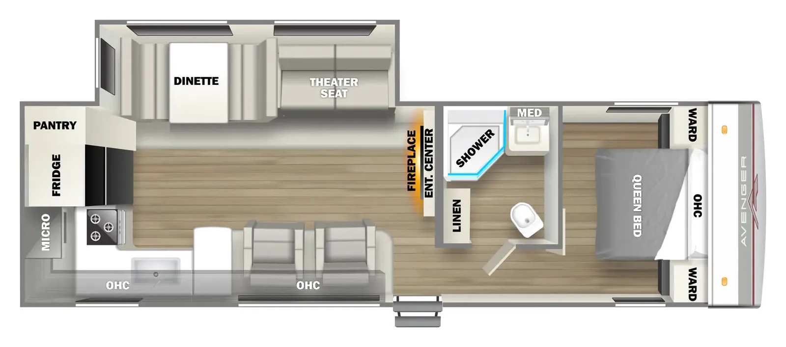 2024 Forest River AVENGER 27RKS floorplan