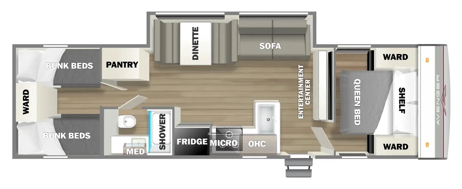 2025 Prime Time Avenger   28QBSLE floorplan