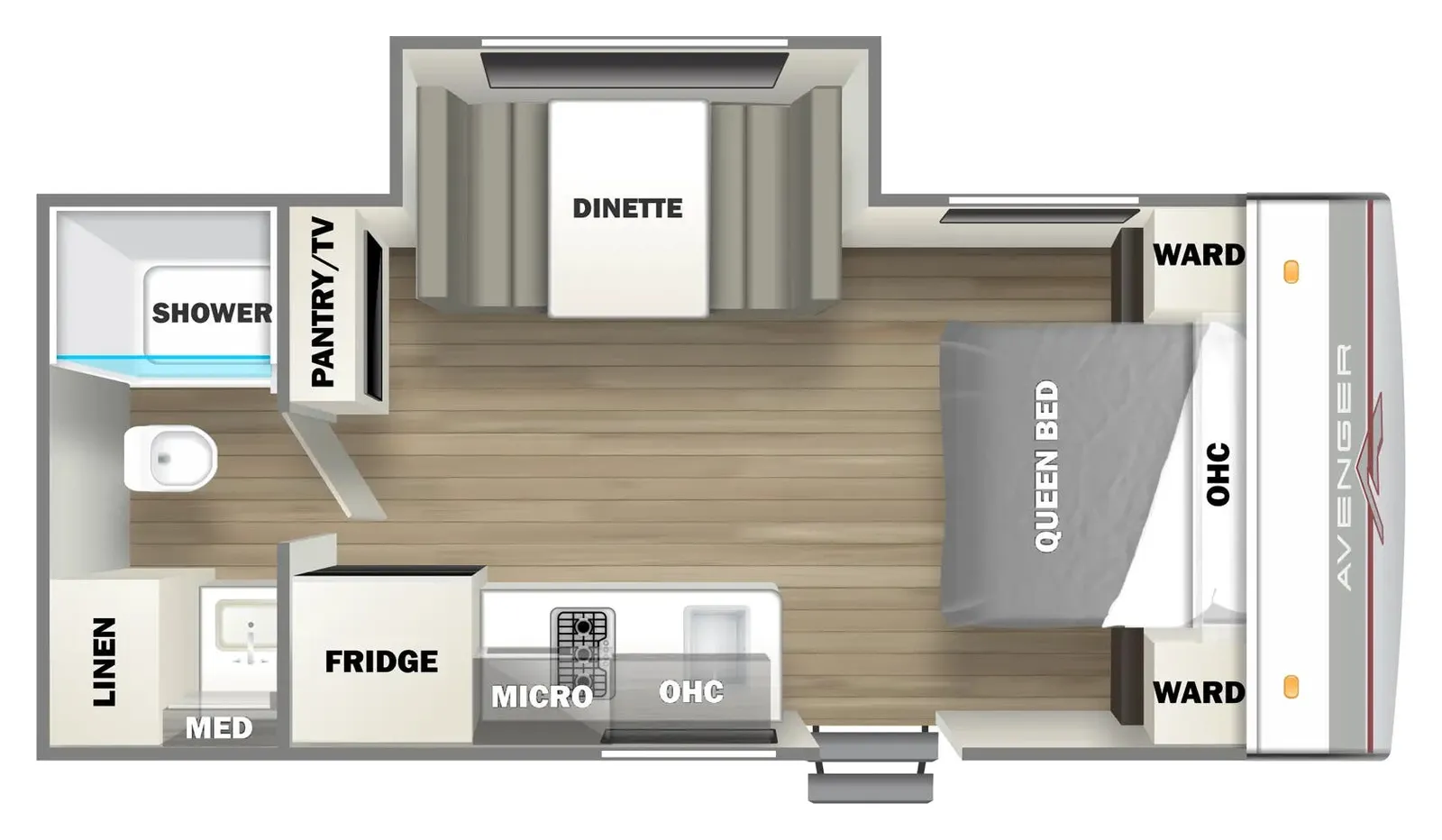 2025 Forest River Avenger 17FQS floorplan